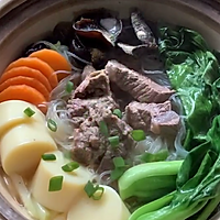 #李锦记旧庄蚝油鲜蚝鲜煮# 蚝鲜牛肉粉丝煲，蚝油调味鲜上鲜的做法图解13