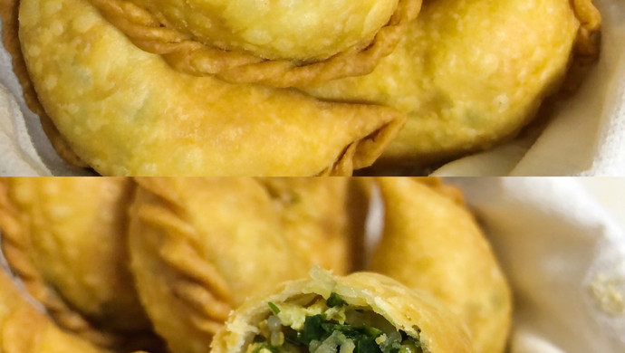 荠菜鸡蛋粉条炸油角