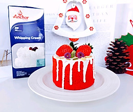 #安佳佳倍容易圣诞季#圣诞红丝绒淋面小蛋糕的做法