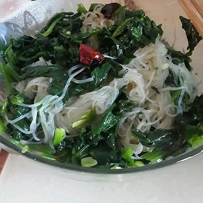 凉拌粉丝菠菜