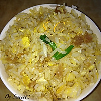 黄金蛋炒饭（自创虾仁菜脯版）几乎是不用放油的新潮做法的做法图解3