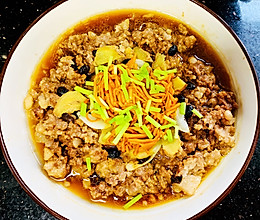 虫草花咸蛋黄蒸肉饼的做法