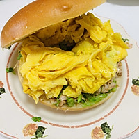 #丘比三明治#减脂高蛋白的金枪鱼贝果三明治的做法图解7