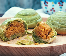 抹茶酥（咸蛋黄肉松）的做法