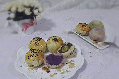 苏氏月饼~紫薯、抹茶、蛋黄酥齐上阵~~~