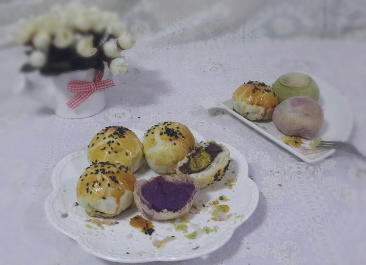 苏氏月饼~紫薯、抹茶、蛋黄酥齐上阵~~~的做法