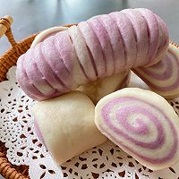#春天的鲜味#浪漫紫薯馒头卷的做法图解1