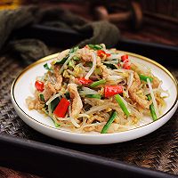 绿豆芽爆花肉的做法图解16