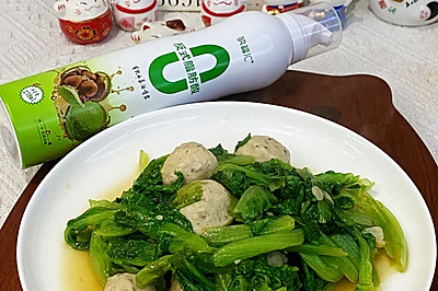 减脂期清炒生菜香菇丸子
