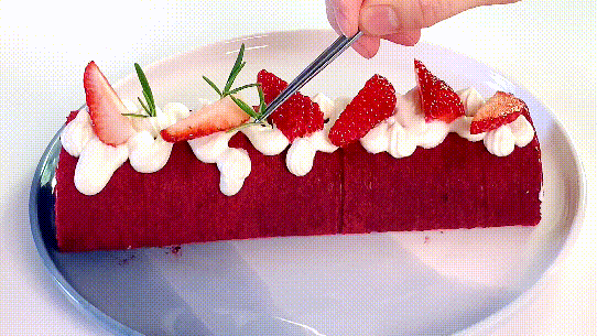 #健康甜蜜烘焙料理#⭐红丝绒蛋糕卷⭐的做法图解14