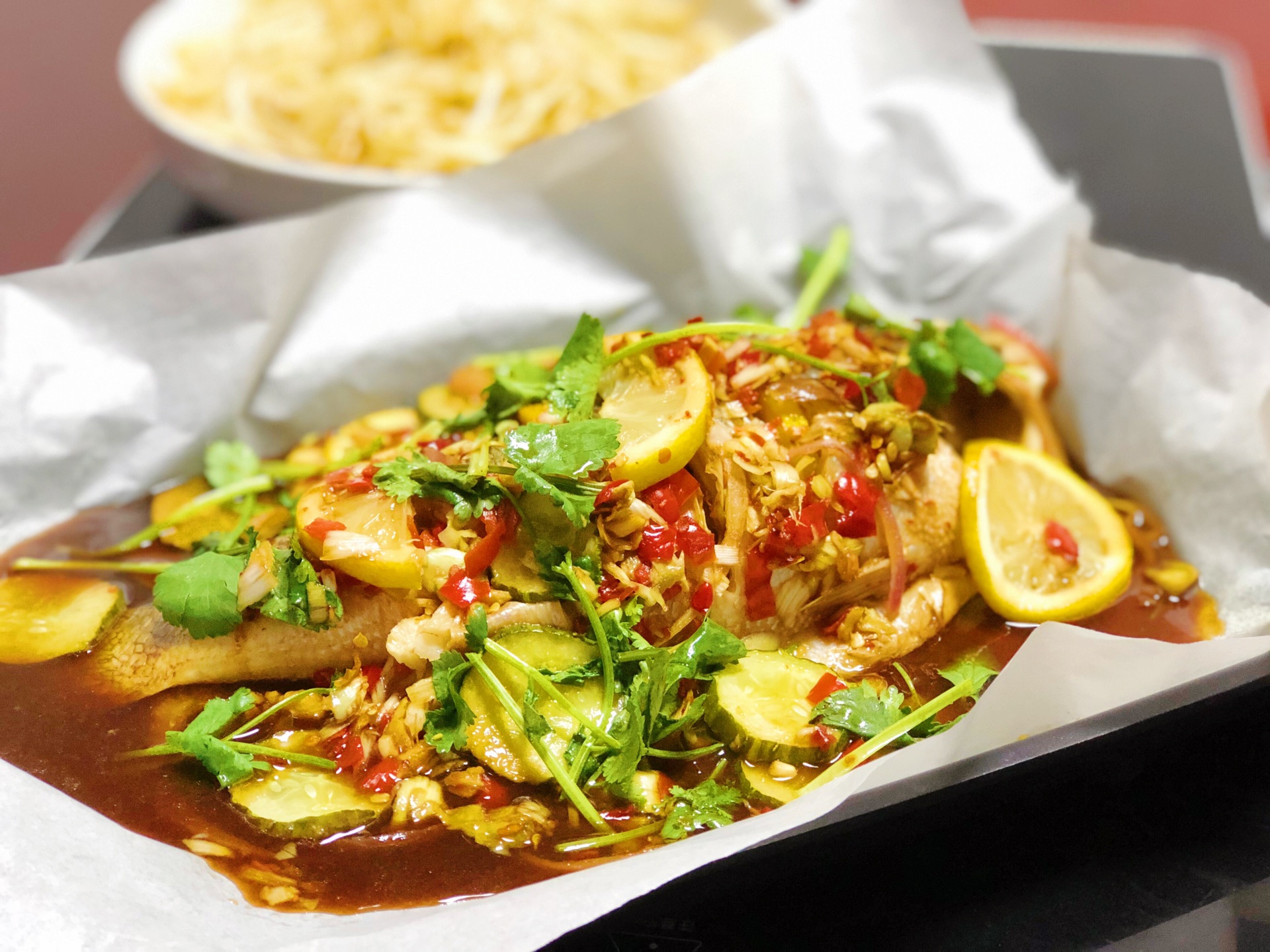 Lemon fish with fruit vinegar
