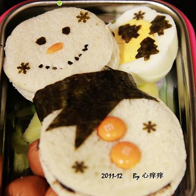冷食午餐 - 圣诞雪人三明治