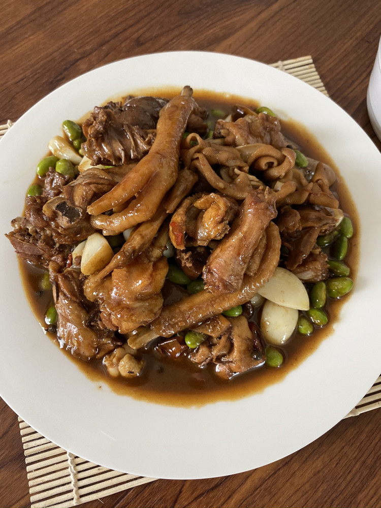 毛豆烧鸡的做法