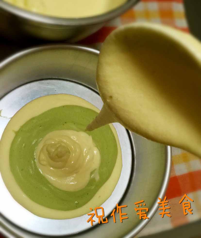 无添加酸奶斑马纹戚风蛋糕#haollee烘焙课堂#的做法图解10