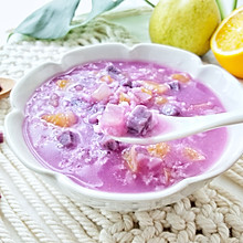 秋季宝宝开胃美食：紫薯水果粥