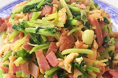 芹菜豆腐果炒培根