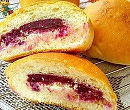 #我们约饭吧# 紫薯乳酪面包的做法