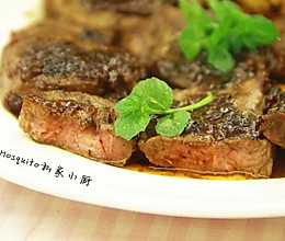香煎黑胡椒牛排（7分熟）【Mosquito私家小厨】的做法