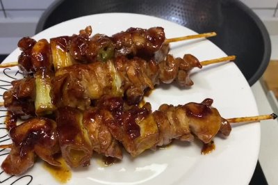 10分钟搞定日式大葱鸡肉串