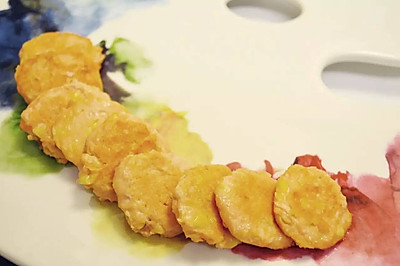 杂蔬三文鱼饼