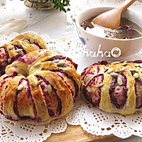 花式紫薯面包#美的绅士烤箱#的做法图解11