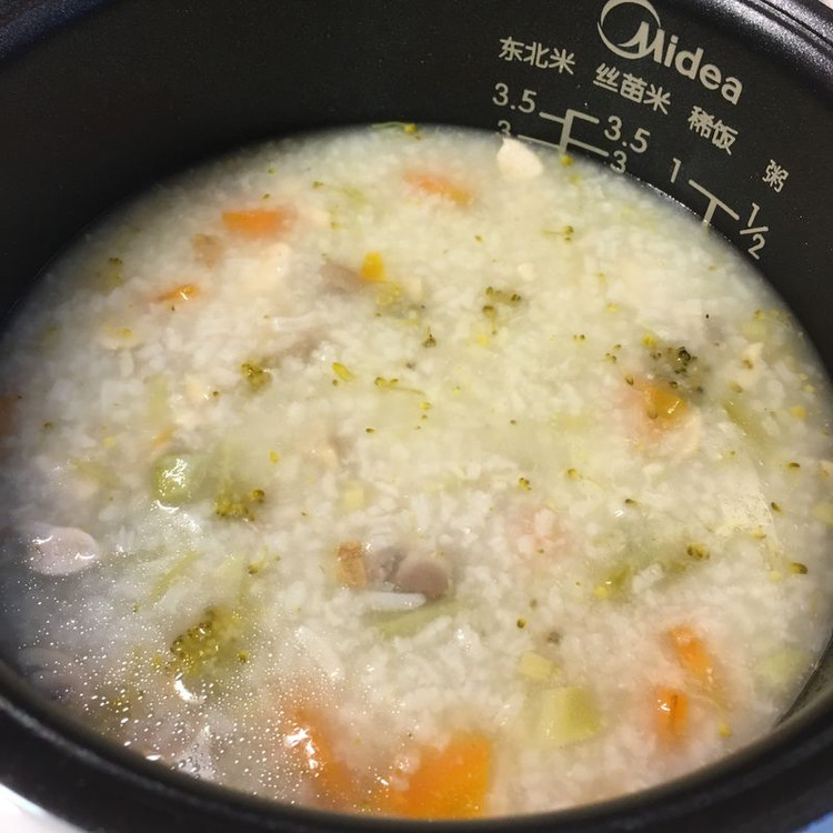 鲜蔬鸡肉粥【电饭煲版本】的做法