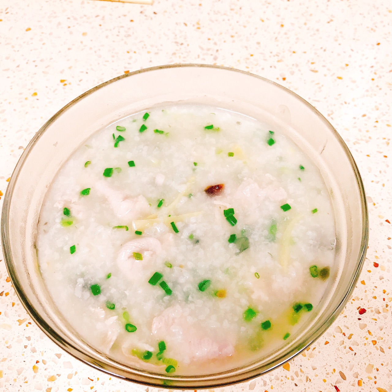 Congee with preserved egg and lean meat