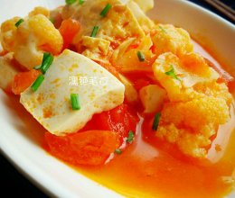 茄汁花菜烩豆腐的做法