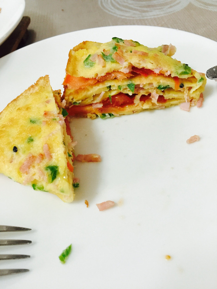 青椒西红柿灌饼的做法