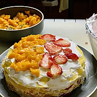 不用烤箱，教你用平底锅，在家做出蛋糕店超火爆的水果千层蛋糕！的做法图解8