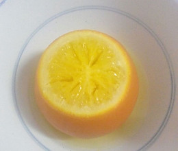 盐蒸脐橙的做法