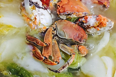 螃蟹煮白菜