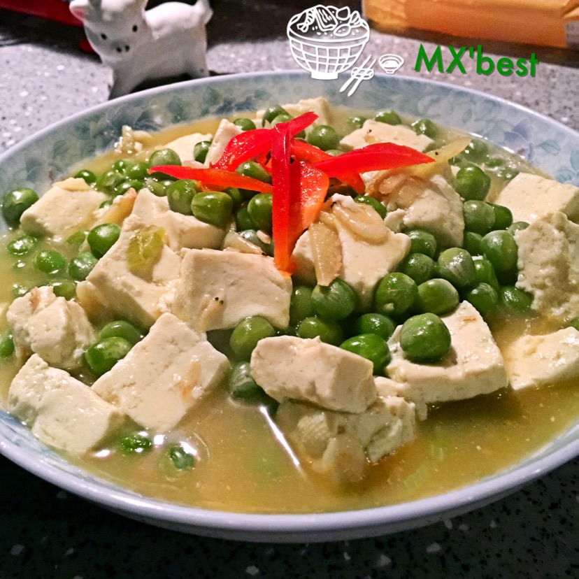 青豆煨豆腐的做法图解4