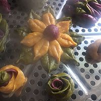 多彩玫瑰花馒头的做法图解15