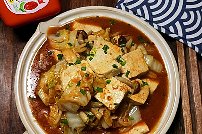 韩式辣椒酱白菜炖豆腐
