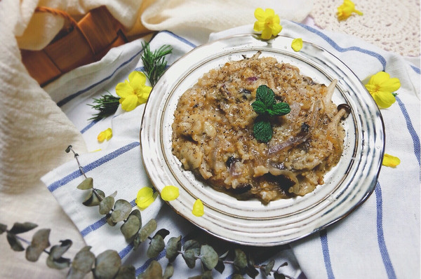 奶酪蘑菇炖糙米饭