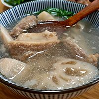 #少盐饮食 轻松生活#老少皆宜砂锅莲藕排骨或筒子骨汤的做法图解7