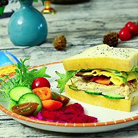 低脂鸡胸肉芝士三明治#百吉福食尚达人#的做法图解38