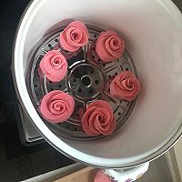 粉色玫瑰馒头的做法图解5