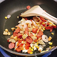 番茄鸡肉虾仁芝士焗饭的做法图解11
