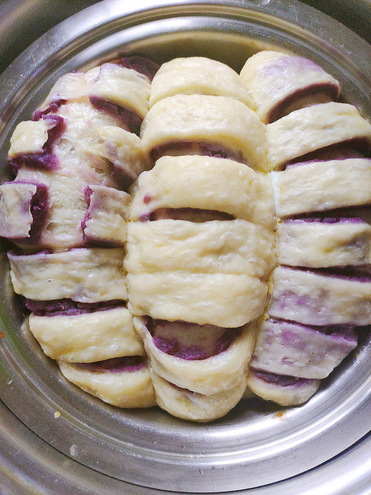 蒸出来的紫薯面包的做法