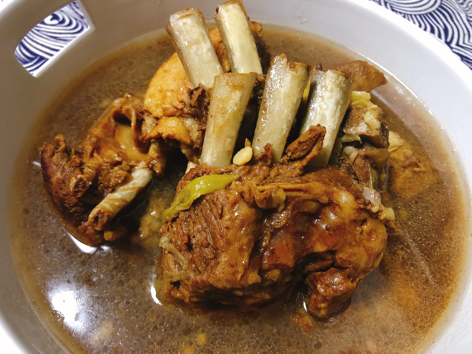 Stewed lamb chops in casserole