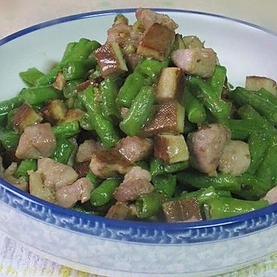 肉丁香干炒长豆