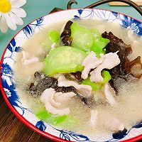 #冬季滋补花样吃法#木耳丝瓜肉片汤的做法图解11