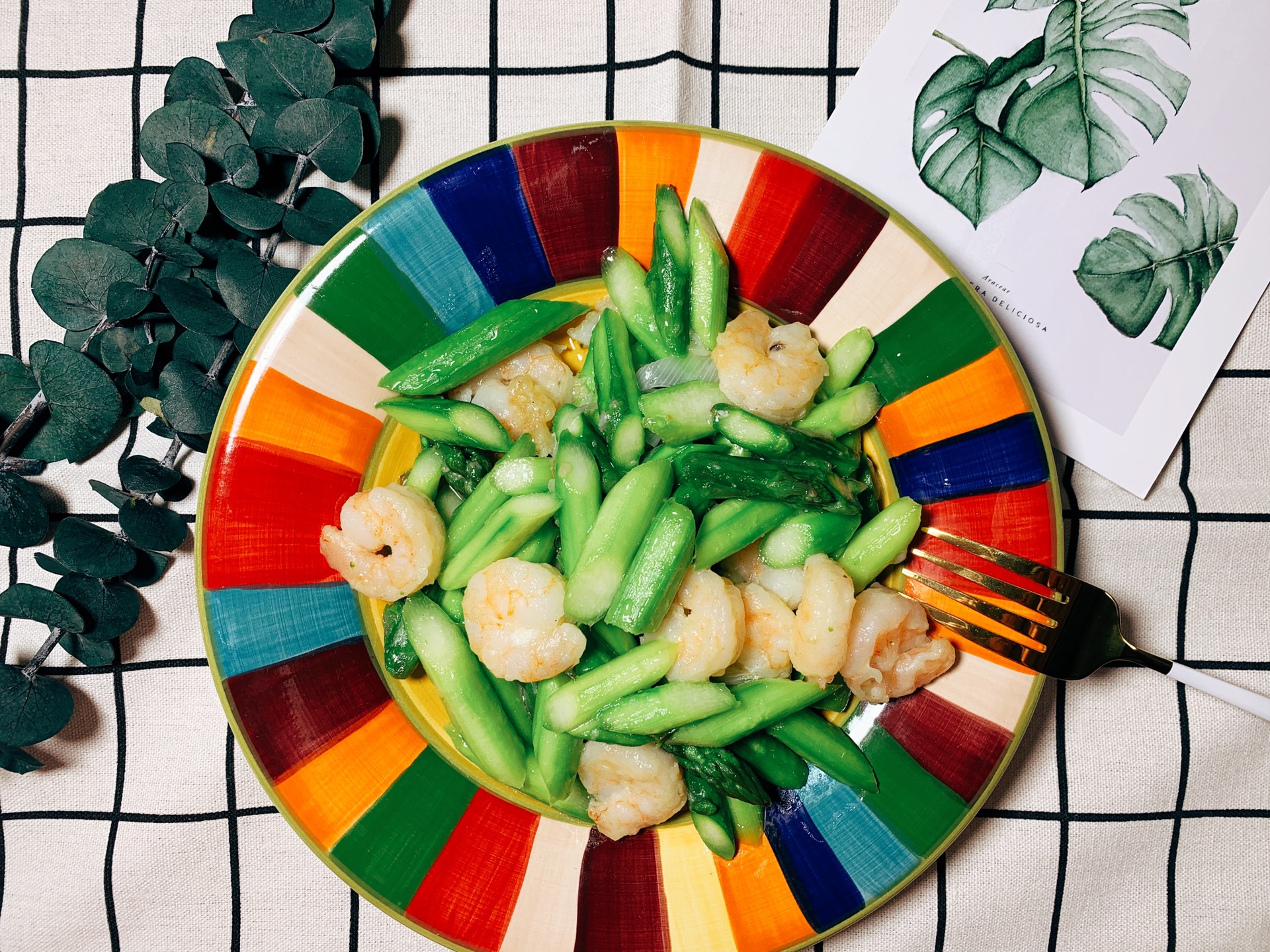 Slimming and anti-aging asparagus shrimp