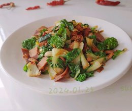 葱辣豆肉乌塌菜的做法