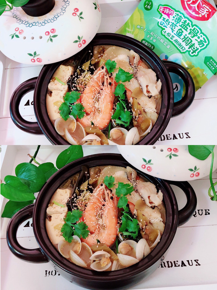 酸菜海鲜锅的做法
