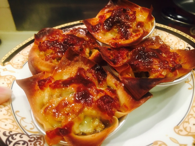 馄饨皮香烤芝士杯的做法图解5