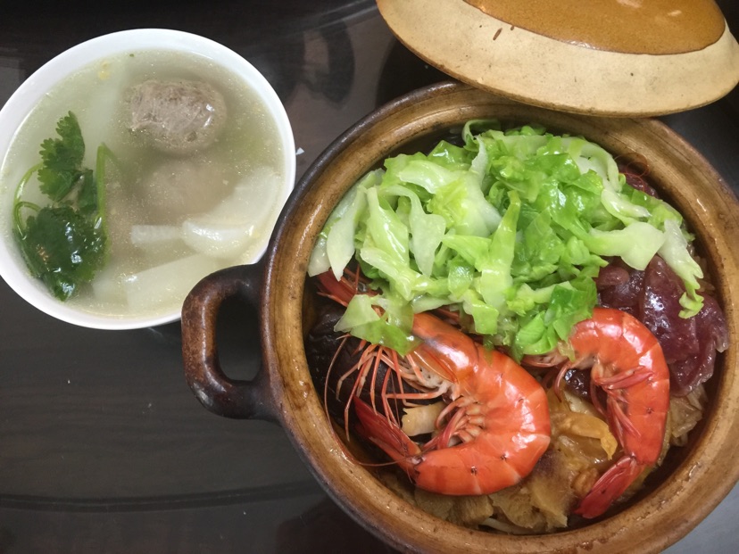 海鲜腊味砂锅饭的做法图解6