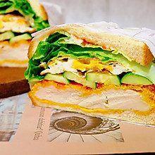 #丘比三明治#低脂版炸鸡三明治：酥脆可口，减脂必备！